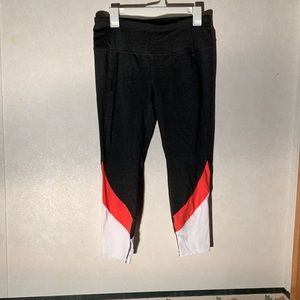 Tangerine color block leggings